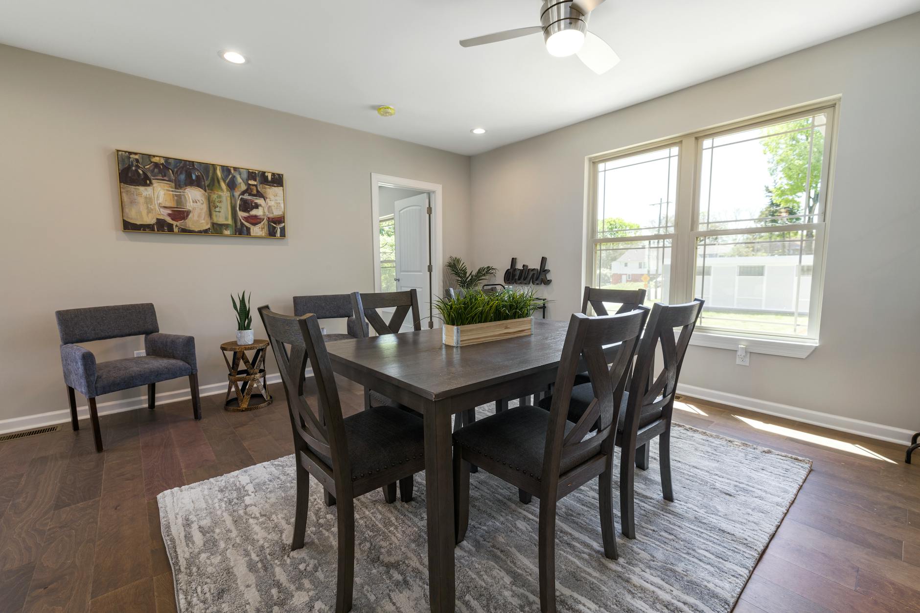 chairs and table in room